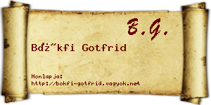 Bökfi Gotfrid névjegykártya